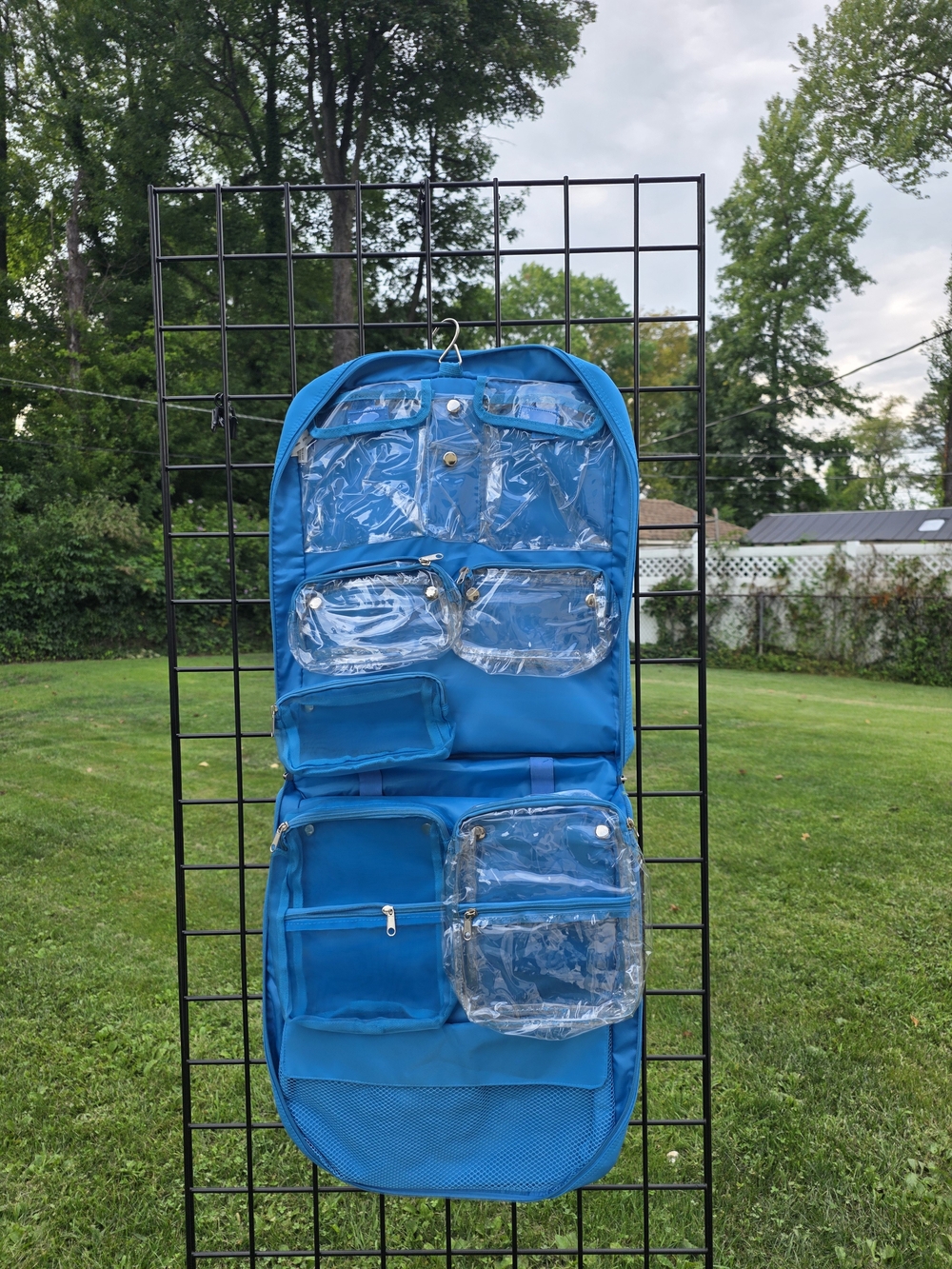Blue Hanging Organizer with Clear Pockets - Home Storage & Organization